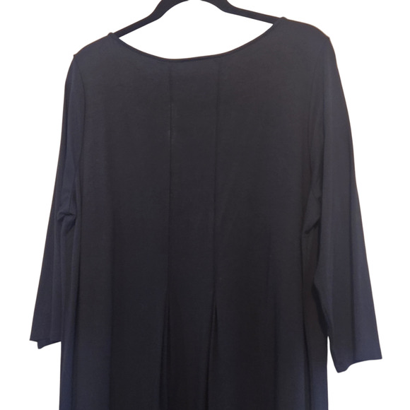 J. Jill Dress Wearever Collection Black, rayon & Spandex, pleated front, sz L - Picture 8 of 11